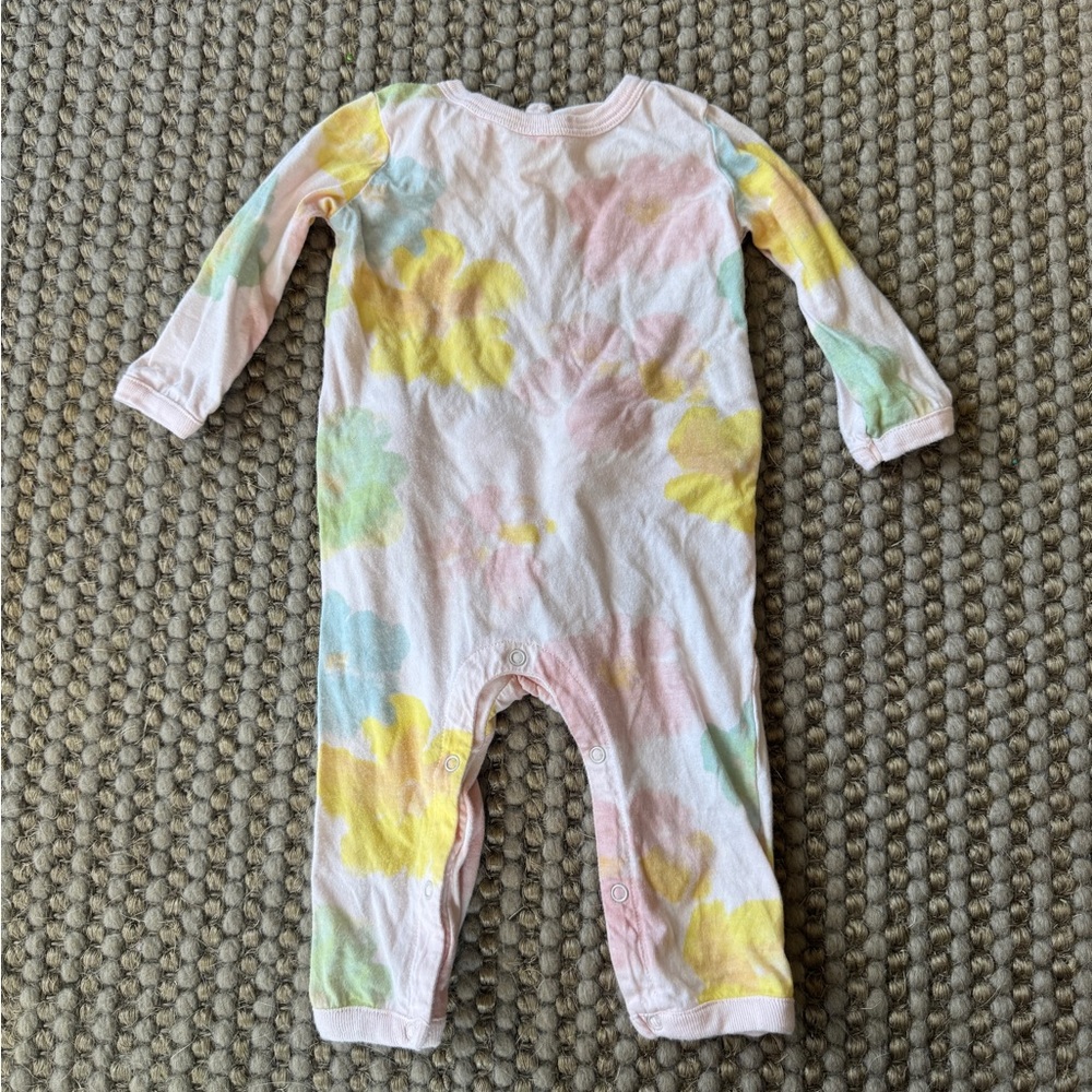 Burt's Bees Baby Pastel Floral Ruffle Butt Romper